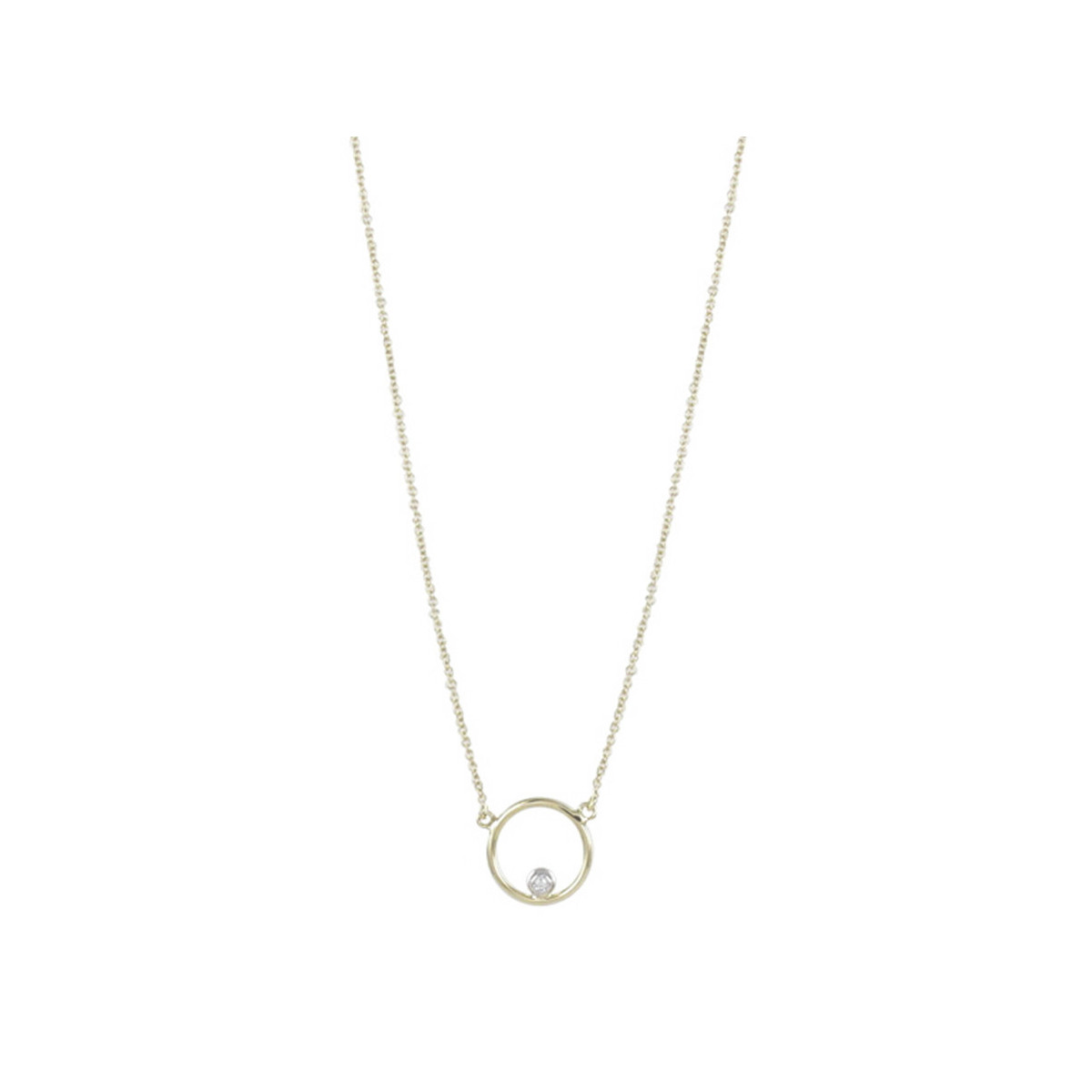 YELLOW GOLD AND SMALL DIAMOND NECKLACE