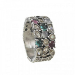 SILVER RING WITH COLORED QUARTZ