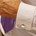 CUFFLINKS IN MATTE WHITE GOLD WITH DIAMOND