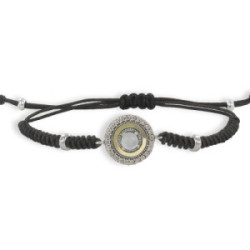 PULSERA PLATA Y ORO CON CALCEDÓNIA