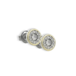 ROUND 9 MM SILVER AND GOLD EARRINGS