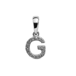 COLGANTE INICIAL ORO BLANCO G CON DIAMANTES