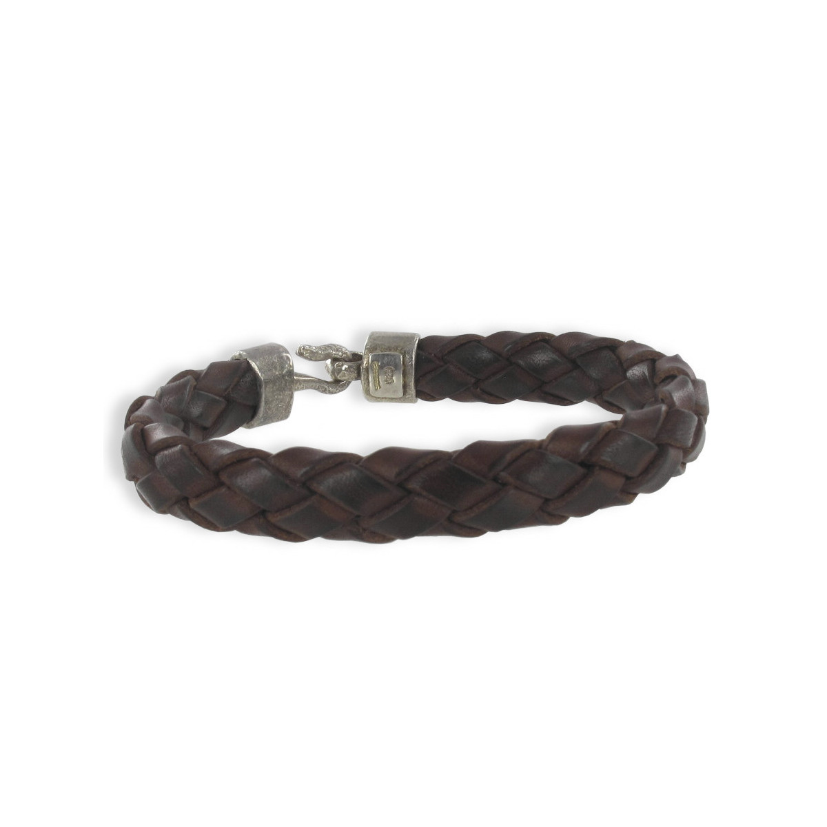 LEATHER AND SILVER BRACELET