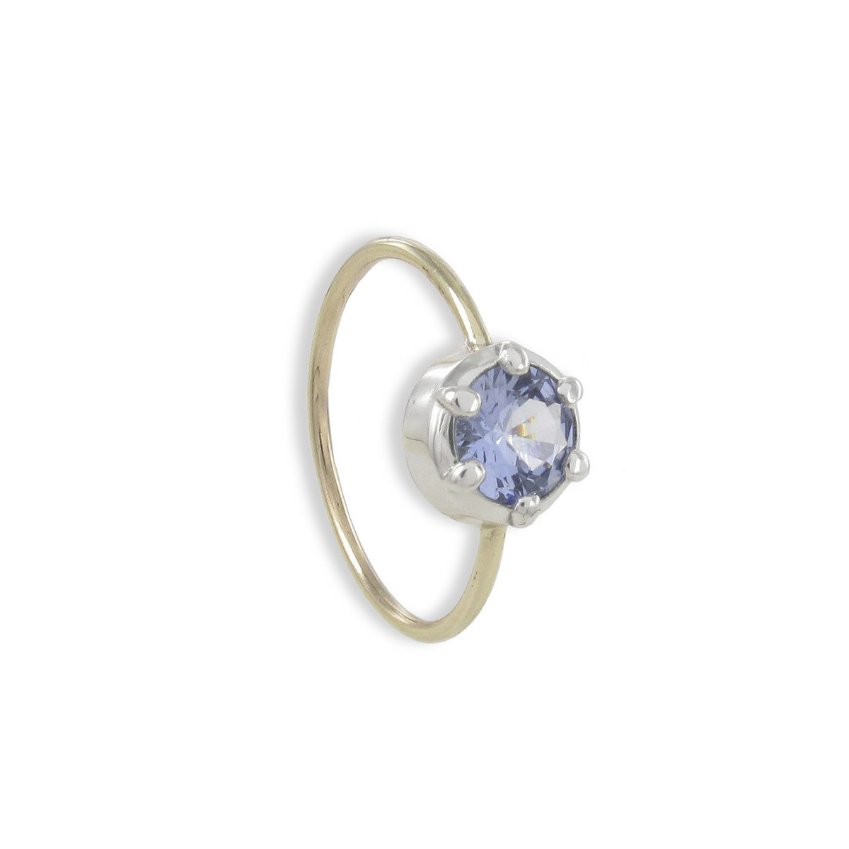 FINE GOLD RING WITH BLUE TOPAZ