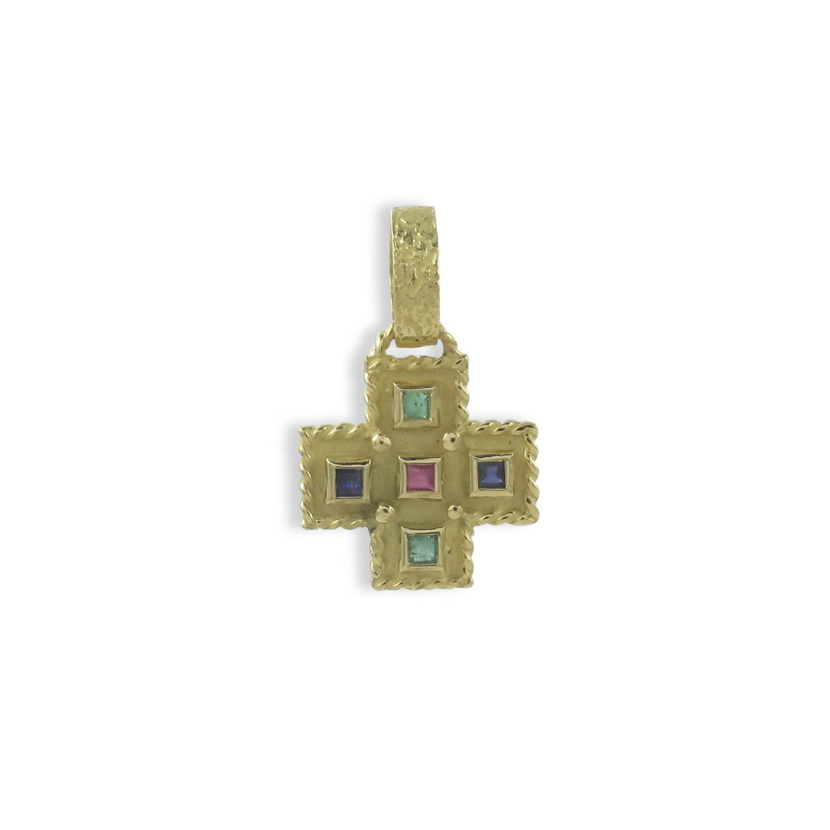 GREEK CROSS MATT YELLOW GOLD