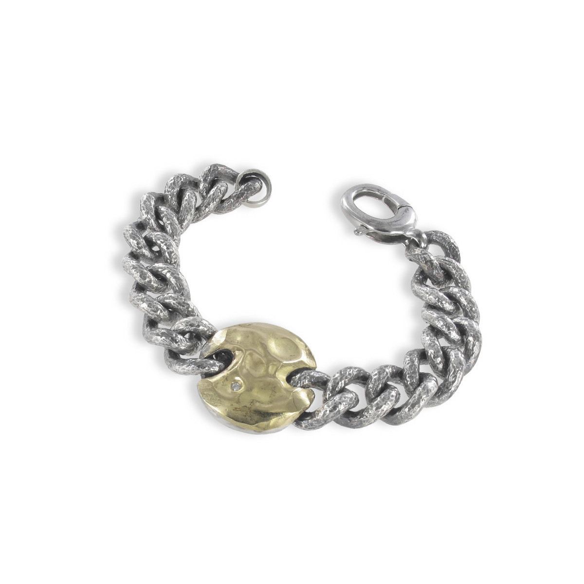 SILVER AND GOLD BRACELET WITH VOLUME