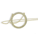 YELLOW GOLD NECKLACE HOOP WITH DIAMONDS