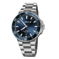 ORIS AQUIS DATE ESFERA Y BISEL AZUL