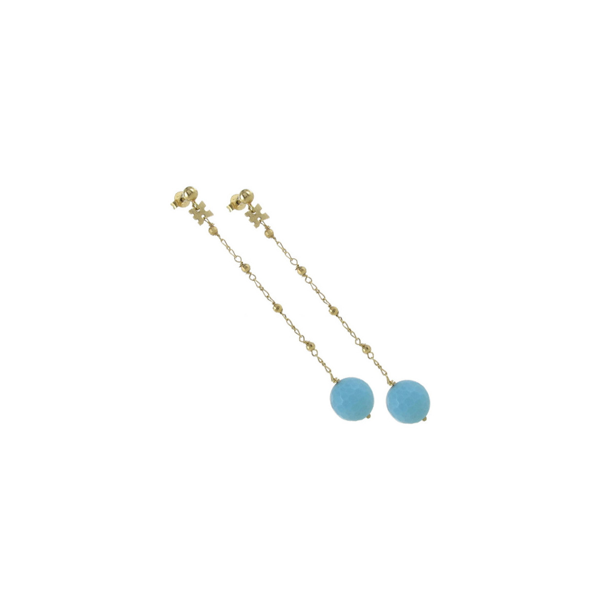 LONG EARRINGS WITH TURQUOISE BALL