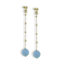 LONG EARRINGS WITH TURQUOISE BALL