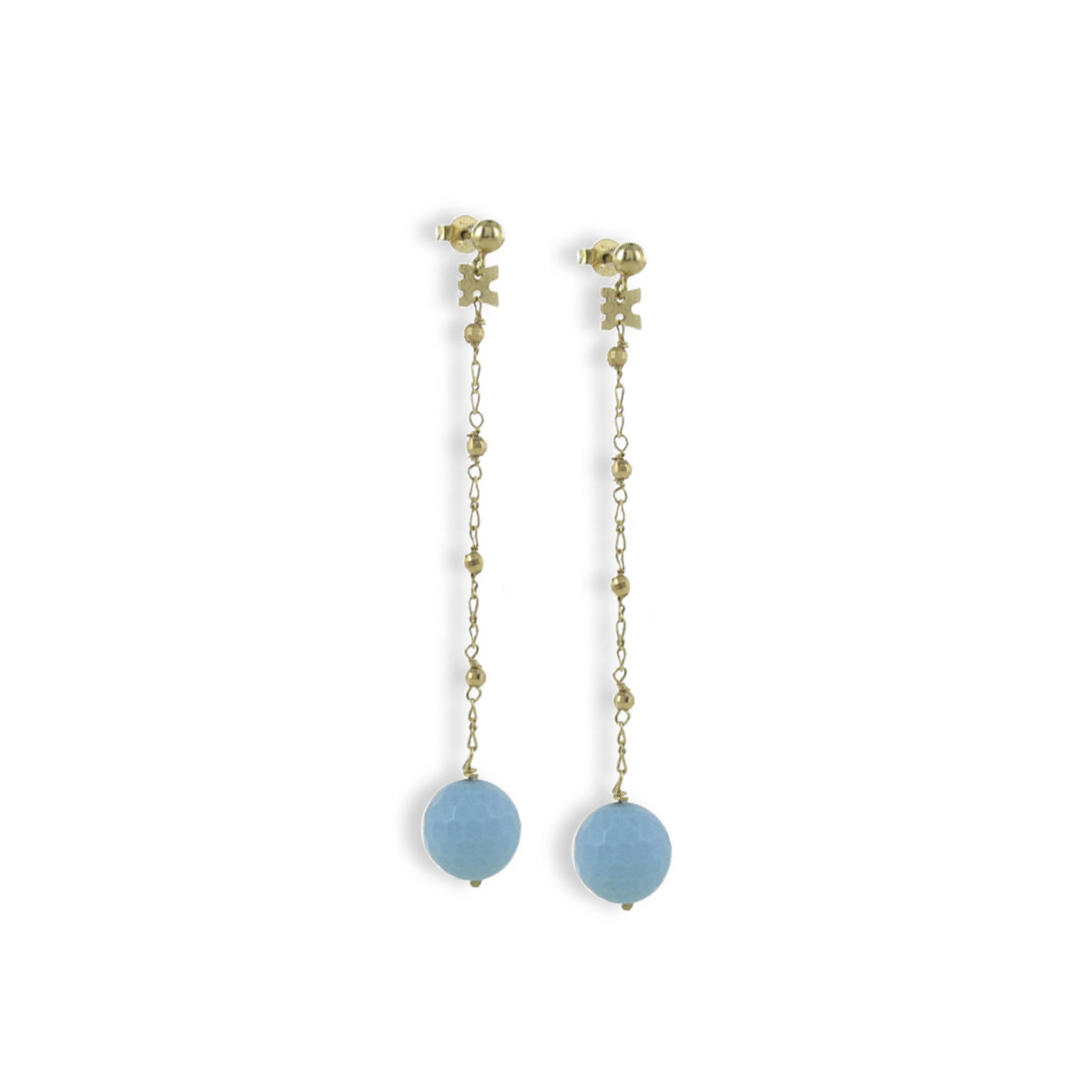 LONG EARRINGS WITH TURQUOISE BALL