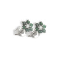 ROSETTE EARRINGS WITH 12 EMERALDS