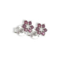 ROSETTE EARRINGS WITH 12 RUBIES