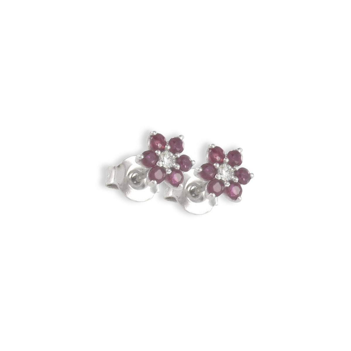 ROSETTE EARRINGS WITH 12 RUBIES