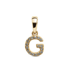 COLGANTE INICIAL ORO AMARILLO G CON DIAMANTES