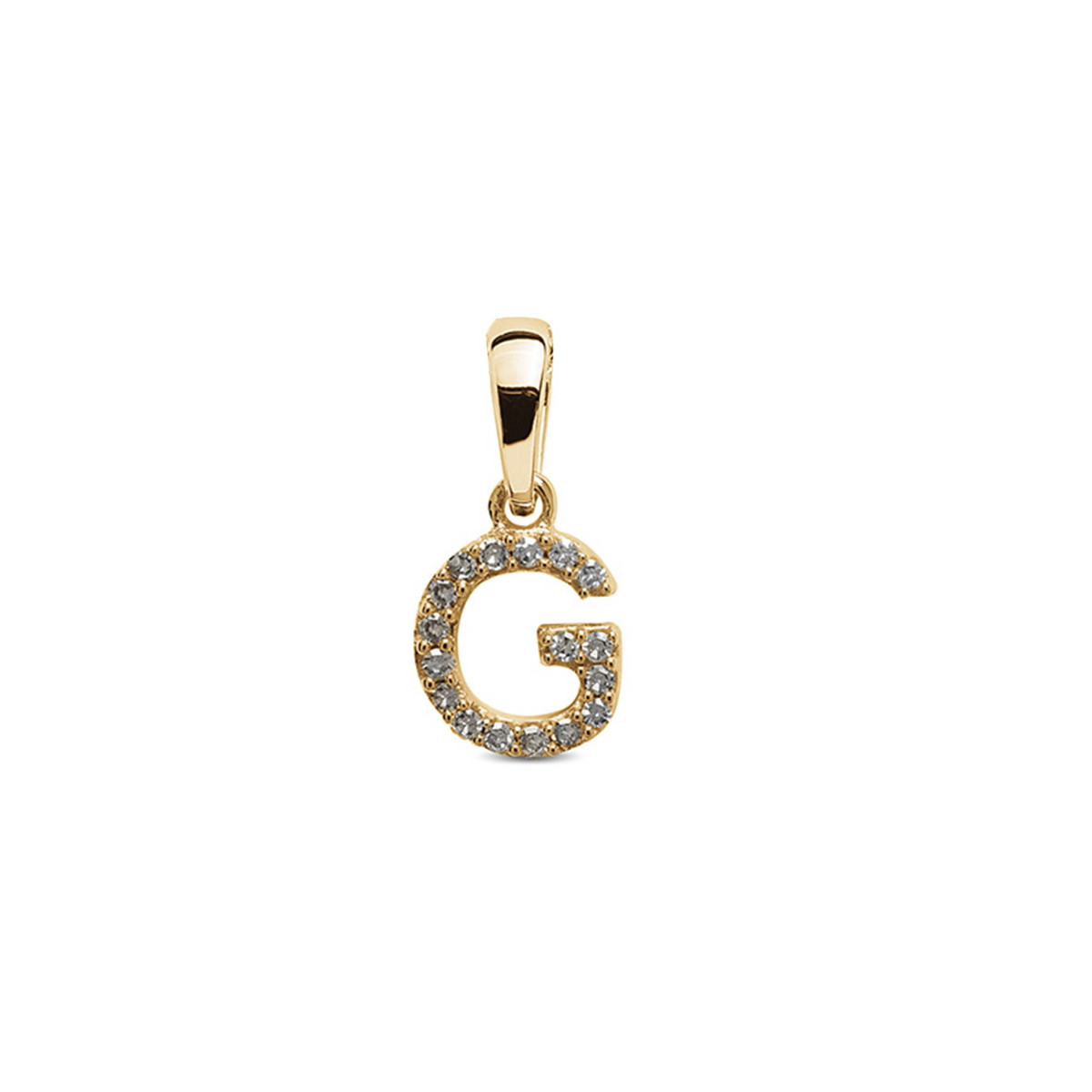 YELLOW GOLD INITIAL G PENDANT WITH DIAMONDS