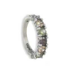 SILVER RING WITH 5 COLORED STONES