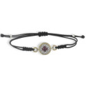 SILVER AND GOLD BRACELET WITH RHODOLITE